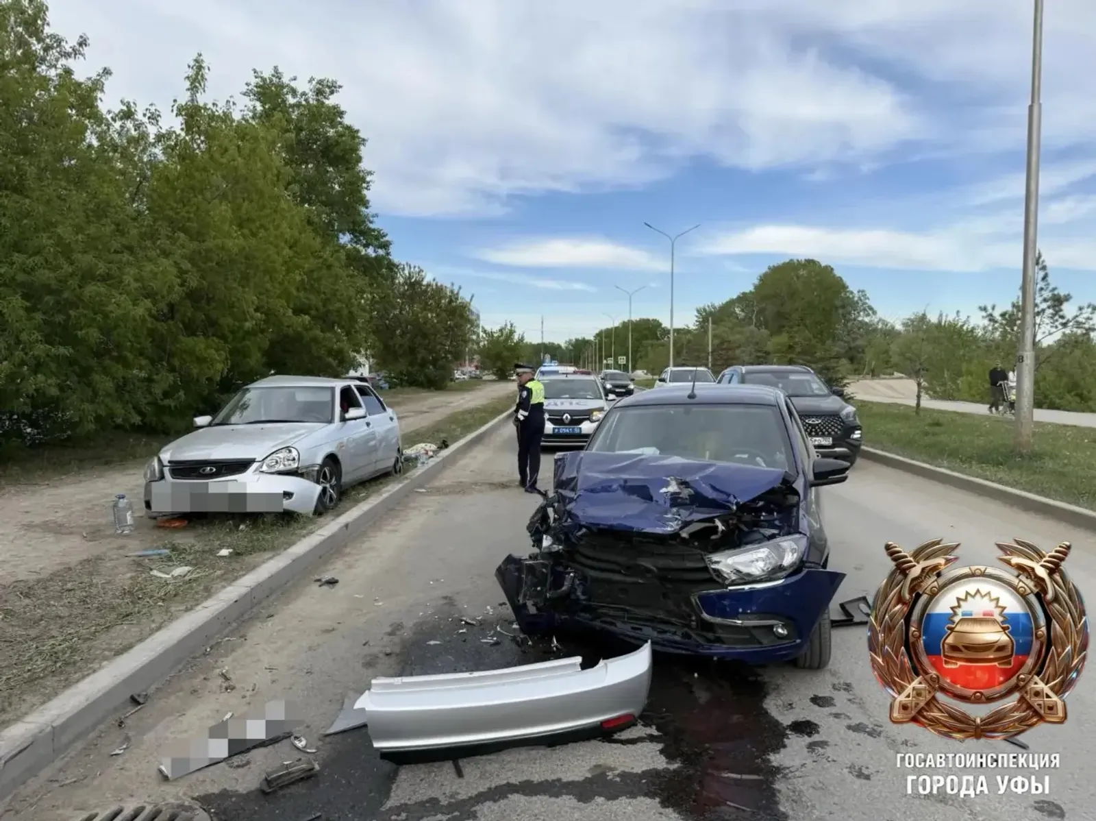 В Уфе на набережной во встречном ДТП пострадали пять человек