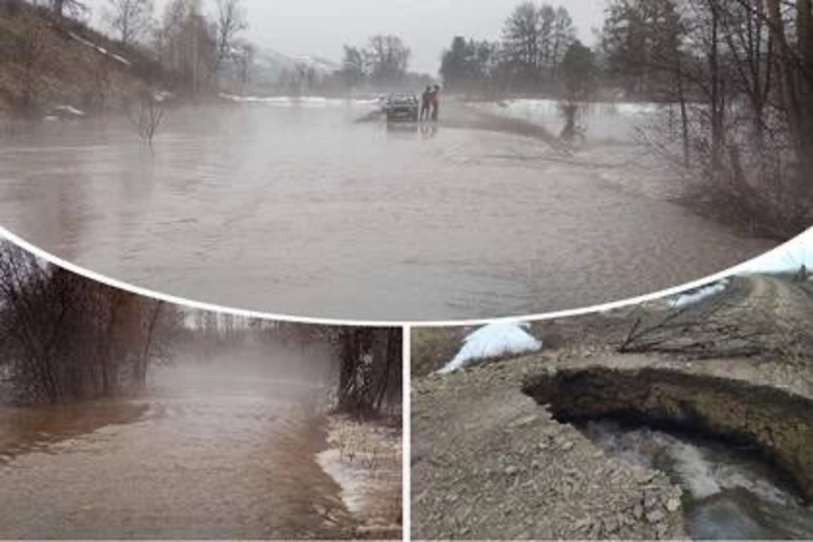 В Зианчуринском районе Башкирии паводковыми водами размыло дорогу и подтопило мосты